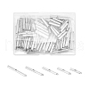 Unicraftale 100Pcs 5 Styles 304 Stainless Steel Slide On End Clasp Tubes STAS-UN0060-24P-02-1