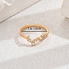 Shiny Brass LOVE Ring with Cubic Zirconia for Women Casual Holiday OT5986-3-1