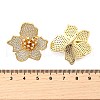 Brass Clear Cubic Zirconia Flower Stud Earrings EJEW-C147-02G-5