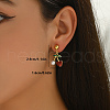 Brass Dangle Stud Earrings JI9518-3-2
