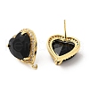 Rack Plating Brass Rhinestone Stud Earring Finding KK-C023-03C-2