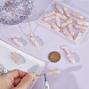 20Pcs Natural Rose Quartz Pendants PALLOY-AB00120-3