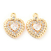 Brass Micro Pave Cubic Zirconia Charm KK-E090-28G-1