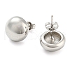 Rack Plating Brass Flat Round Stud Earrings EJEW-P242-08P-2