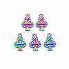 Rack Plating Rainbow Color Alloy Pendantsd PALLOY-S180-375-1