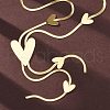 304 Stainless Steel Heart Y Necklaces NJEW-R026-30G-2
