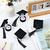 SUNNYCLUE 4Pcs Doctoral Hat Shaped Velvet Jewelry Ring Storage Boxes CON-SC0001-18A-4