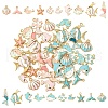 20Pcs 10 Styles Sea Animal Alloy Enamel Pendants ENAM-YW0004-35-2