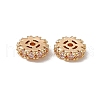 Brass Pave Clear Cubic Zirconia Spacer Beads KK-A171-08G-02-2