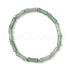 Natural Green Aventurine Bamboo Beaded Stretch Bracelets BJEW-TA00300-1