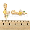 Rack Plating Alloy Enamel Flower European Dangle Charms FIND-B034-45G-01-3