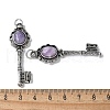 Key Brass Natural Lepidolite Big Pendants KK-D361-01AS-21-3