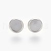 Eco-Friendly 316 Surgical Stainless Steel Stud Earring Settings STAS-F181-01P-8mm-1