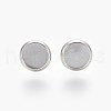 Tarnish Resistant Eco-Friendly 316 Surgical Stainless Steel Stud Earring Settings STAS-F181-01P-8mm-1
