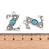 Synthetic Turquoise & Alloy Pendants PALLOY-H146-01AS-Z-3