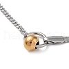 304 Stainless Steel with Plastic Bead Necklace NJEW-Q335-01B-P-2