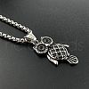 Punk Hip-hop Stainless Steel Owl Pendant Necklaces UR5099-1