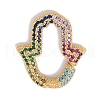 Rack Plating Brass Micro Pave Cubic Zirconia Twister Clasps KK-NH0002-07G-02-1