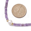Natural Amethyst & Pearl Beads Necklaces NJEW-JN05092-01-3