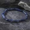 Bohemian Style Column Shaped Natural Lapis Lazuli Beads Stretch Bracelets for Men PW0596-1