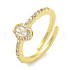 Mother's Day Rings Oval Rack Plating Brass Micro Pave Cubic Zirconia Ring RJEW-F162-03G-2