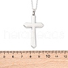 Cross 304 Stainless Steel Pendant Necklaces NJEW-H059-09P-5