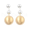 Round Brass Dangle Stud Earrings for Women EJEW-U055-24GP-2
