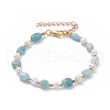Natural Amazonite Beaded Bracelets X-BJEW-JB05265-03-6