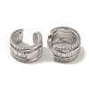 Rack Plating Brass Pave Clear Cubic Zirconia Ring Cuff Earrings for Women EJEW-P280-07P-2