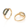 Brass Micro Pave Cubic Zirconia Cuff Rings ZIRC-Q205-08-2