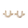 Brass Micro Pave Cubic Zirconia Letter Links ZIRC-I042-16G-U-2