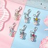 Angel Glass Beaded & Alloy Pendant Decorations HJEW-MZ00192-1