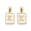 Ion Plating(IP) 304 Stainless Steel Pave Shell Pendants STAS-G327-01G-K-1