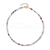 Faceted Round Natural Agate(Dyed & Heated) Beaded Necklaces for Women NJEW-JN04659-04-1