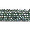 Electroplate Transparent Glass Beads Strands X-GLAA-H021-01A-FR01-2