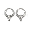 Cattle Head 316 Surgical Stainless Steel Hoop Earrings EJEW-G416-25AS-4