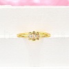 Brass Micro Pave Cubic Zirconia Cuff Rings for Women RJEW-H247-35G-01-3