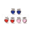 3 Pairs 3 Colors 304 Stainless Steel Heart Stud Earrings for Women EJEW-K279-07P-02-2