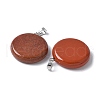 Natural Red Jasper Pendants G-A259-04P-05-2