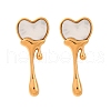 304 Stainless Steel Natural White Shell Stud Earrings EJEW-Z118-01G-4