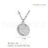 Stylish Stainless Steel Flat Round with Planet Pendant Necklaces for Women's Daily Wear XZ6371-1-2