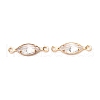 Brass Micro Pave Clear Cubic Zirconia Link Connectors ZIRC-K087-10KCG-1