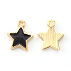 Light Gold Plated Alloy Enamel Pendants X-ENAM-R136-21C-2