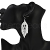 Halloween Theme Ghost Handmade Glass Seed Beaded Dangle Earrings EJEW-MZ00479-3