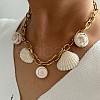 Summer 316L Surgical Stainless Steel & Natual Shell Pendant Necklaces for Women FS-WG2E862-01-1