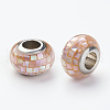 304 Stainless Steel Resin European Beads RPDL-P002-A05-1