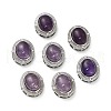Brass Pave Natural Amethyst Multi-Strand Links KK-D366-01P-K-1