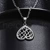 Mesh Heart 304 Stainless Steel Pendant Necklaces NJEW-M096-12P-4
