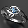 Cubic Zirconia Hand Finger Ring HAWE-PW0001-244B-1
