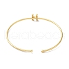 Rack Plating Brass Micro Pave Clear Cubic Zirconia Letter Open Cuff Bangles BJEW-A018-01G-H-3